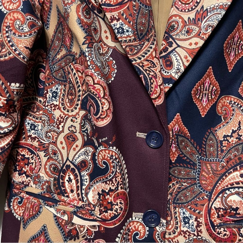 NWOT CHICO’S Patterned Patch Print Coat S - Picture 3 of 10